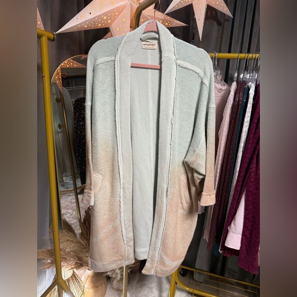 Free People Lola Sweatshirt Cardi in Spa Combo NWOT - Picture 7 of 9